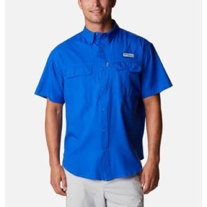 COLUMBIA Men's PFG Skiff Guide Woven
Short Sleeve Shirt - XL - Blue